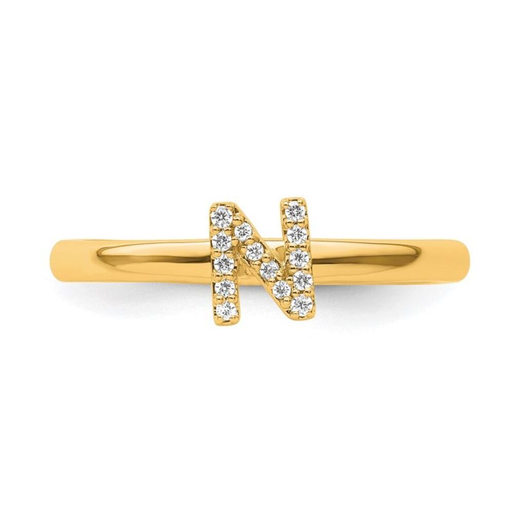 Kazi Luxury 14k Yellow Gold Stackable Diamond Ini… - image 4